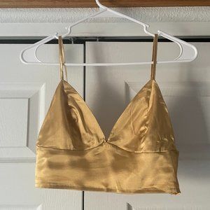 Gold Silk Crop Top